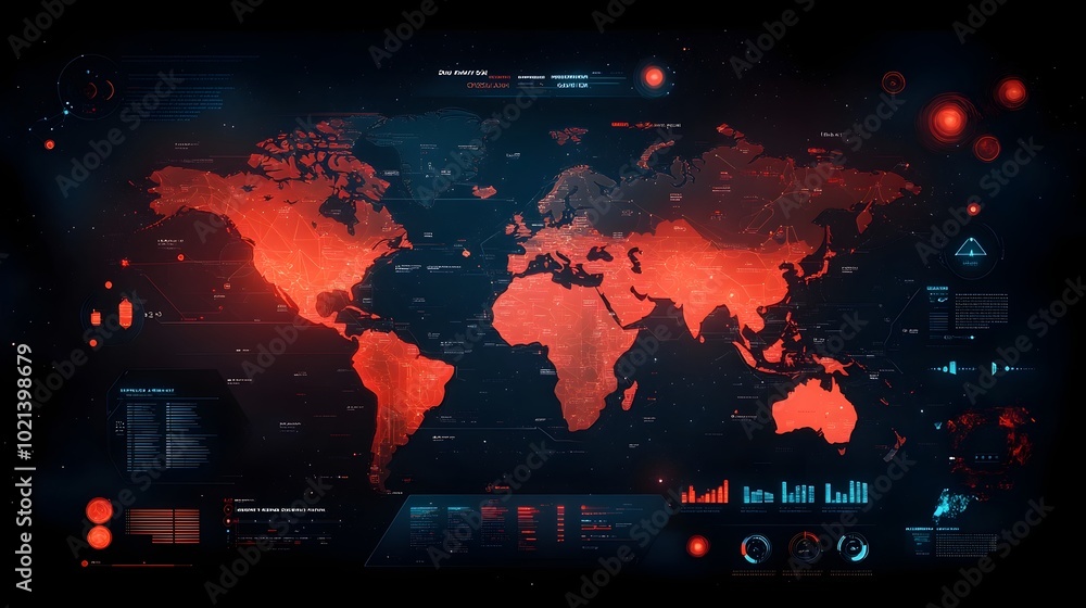 Poster hyperconnected global logistics powered by intelligence a dynamic vibrant world map showcasing effic
