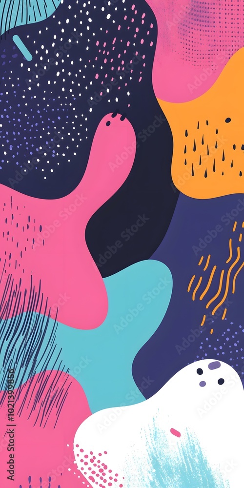Poster abstract colorful background design with geometric shapes and patterns