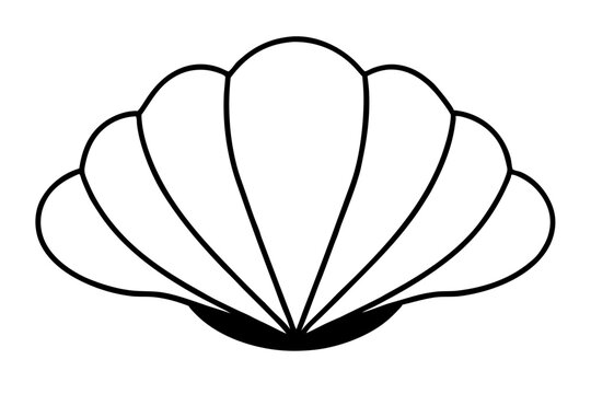 recommend clip art: Sea shell | vector silhouette illustration on white background