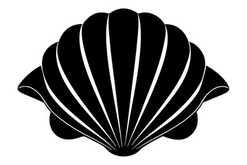 Sea shell | vector silhouette illustration on white background