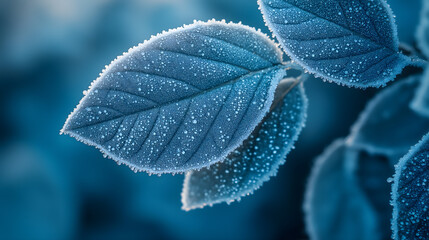 Obraz premium 初冬植物上结满了雪白的白霜