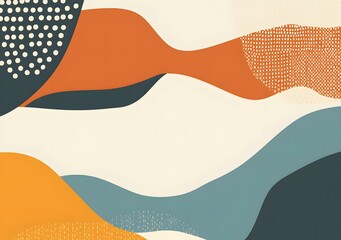 Abstract Background with Wavy Lines and Dotted Patterns