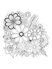 Vintage floral pattern with abstract flower illustration