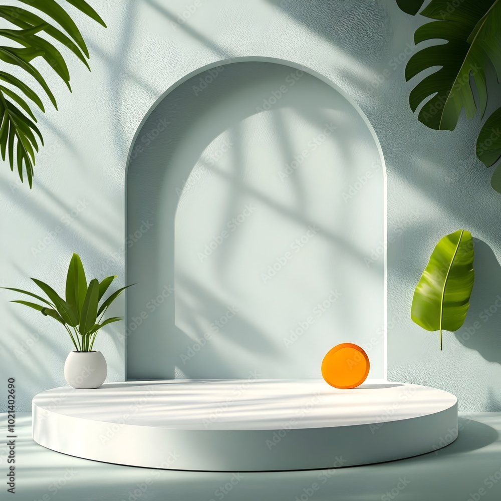 Poster minimalist 3d studio setting with clean gray backdrop simple floor and wall central product display 