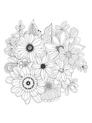 Abstract floral background with decorative flowers