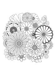 Abstract floral background with vector flowers