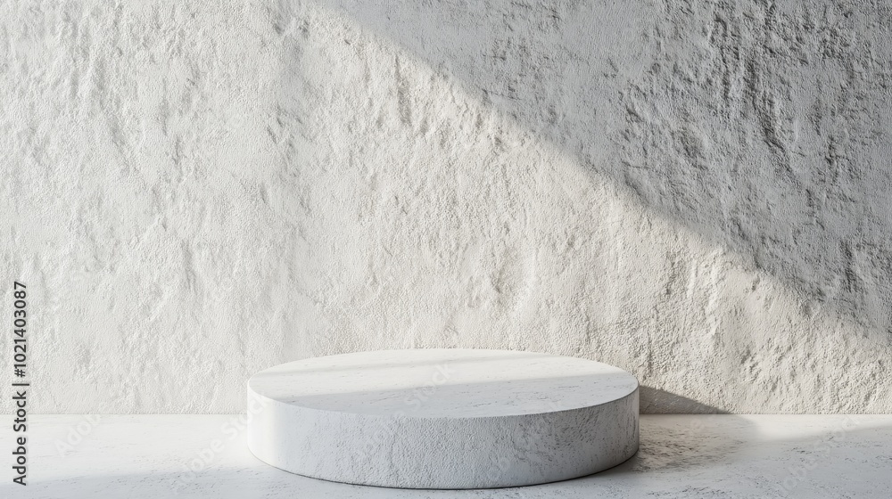 Aufkleber Abstract white background with textured design creating an empty space for 3D podium product display