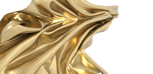 A golden wave of fabric shimmering with light