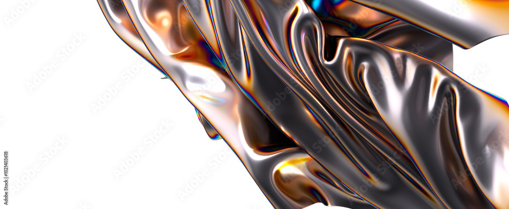 Aufkleber iridescent fabric flowing in a mesmerizing dance