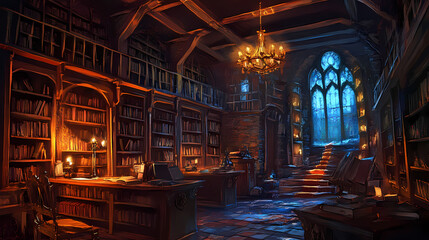 Magical academy setting for rpg game. Magical Academy. Illustration