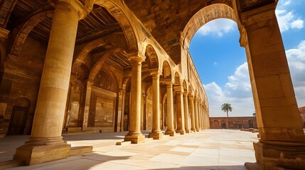 Obraz premium Ancient Architectural Design of Arched Colonnade in Egypt
