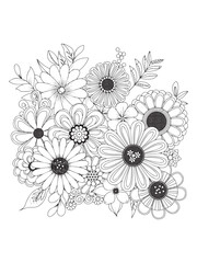 Abstract floral background with flowers in a vector design