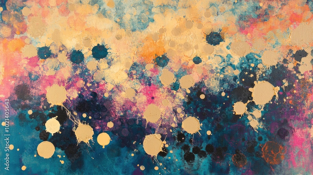 Poster abstract painting featuring tie dye patterns with a modern color palette the artwork showcases a nat