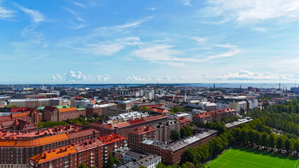 Fototapeta premium Helsinki Finland city aerial drone view