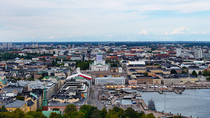 Helsinki Finland city aerial drone view