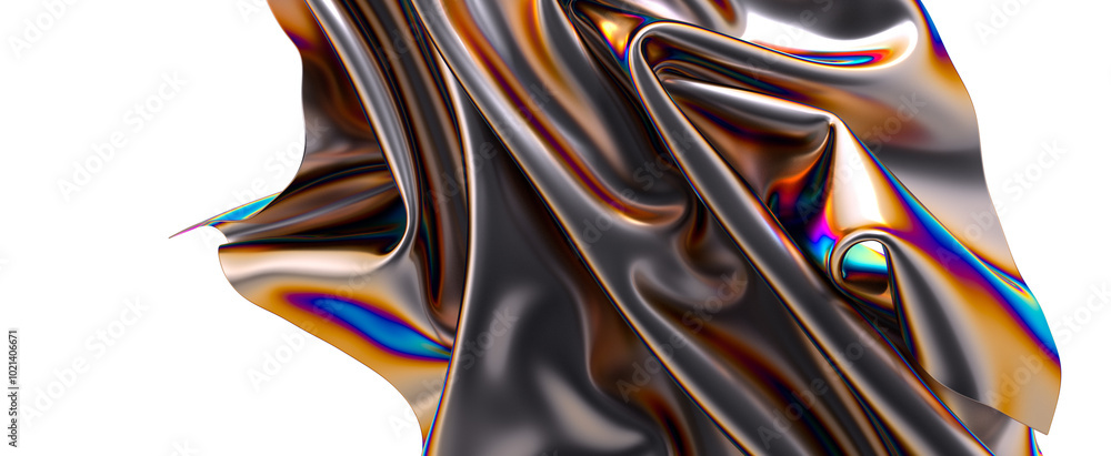 Aufkleber iridescent fabric flowing in a mesmerizing dance