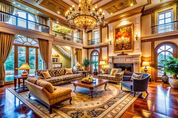 Exquisite Luxury Mansion Interiors Featuring Elegant Design, Opulent Decor, and Spacious Living Areas for a Lavish