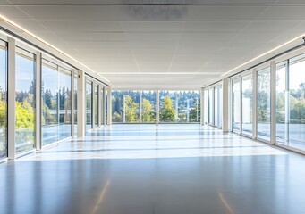 Modern Office Space with Large Windows and City View
