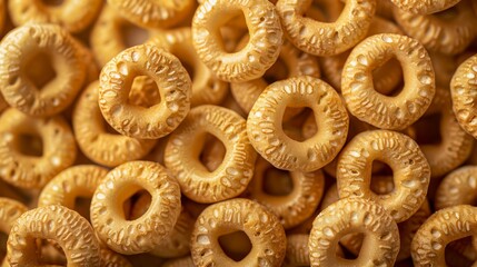 Close up of cereal background, top view. Photorealistic high resolution macro photography for advertising or food design