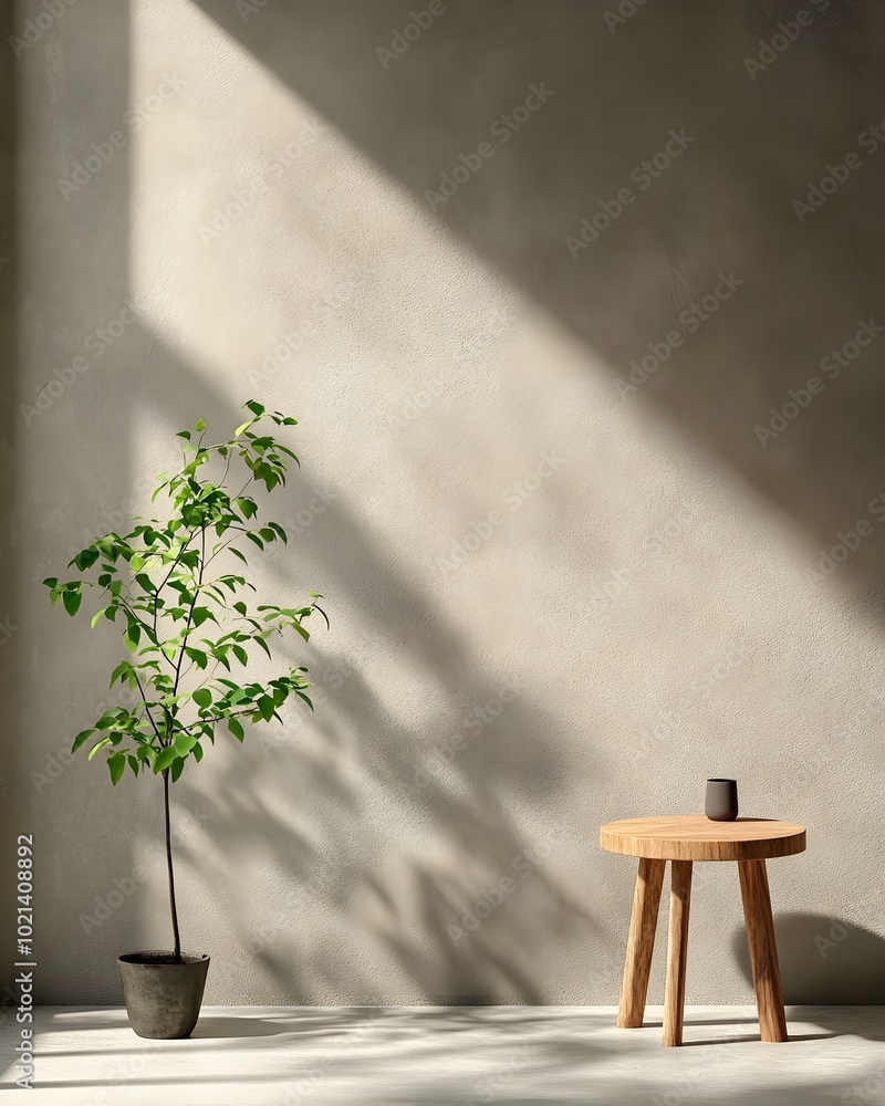 Poster neutral 3d studio setting with plain grey walls and floor well lit product display stage shadows cas