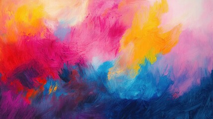Abstract oil painting with a colorful background Impressionist style meets modern surrealism Ideal for wall decor as a poster with a unique hand drawn texture