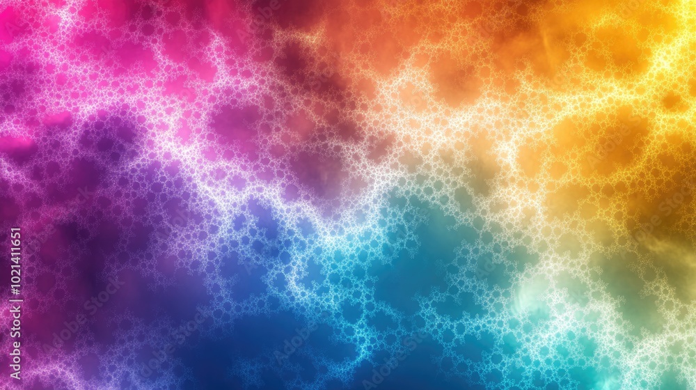 Poster A vibrant and imaginative fractal background in a spectrum of colors