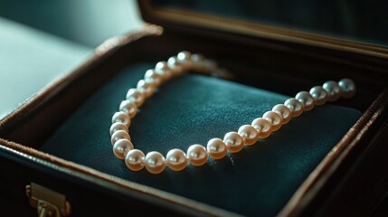 Fototapeta premium Elegant Pearls in a Luxurious Jewelry Box