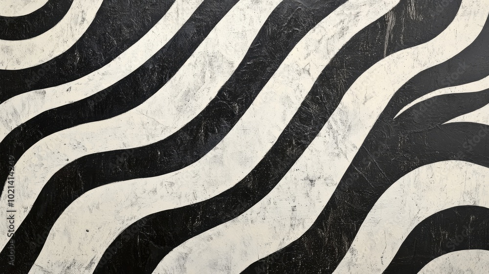 Poster abstract artwork featuring minimalist black and white patterns