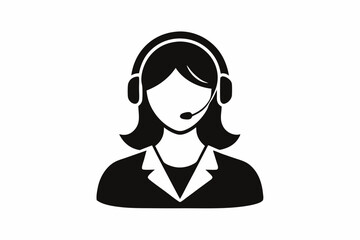 
Customer service girl vector, Customer service woman vector silhouette illustration
