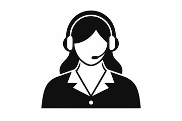 
Customer service girl vector, Customer service woman vector silhouette illustration
