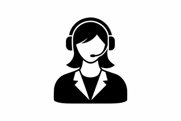 
Customer service girl vector, Customer service woman vector silhouette illustration
