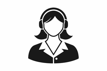 
Customer service girl vector, Customer service woman vector silhouette illustration
