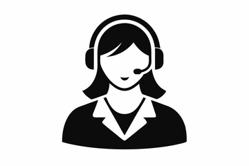 
Customer service girl vector, Customer service woman vector silhouette illustration
