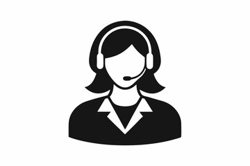 
Customer service girl vector, Customer service woman vector silhouette illustration
