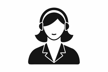 
Customer service girl vector, Customer service woman vector silhouette illustration
