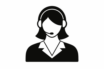 
Customer service girl vector, Customer service woman vector silhouette illustration
