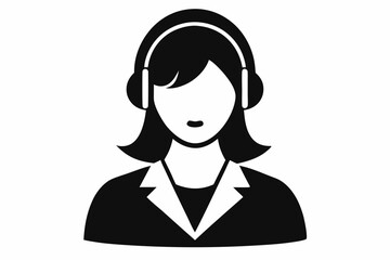
Customer service girl vector, Customer service woman vector silhouette illustration
