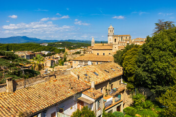 Obraz premium Catedral de Santa Maria de Gérone depuis le remparts
