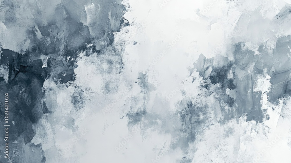 Aufkleber Abstract painting with overlapping gray and white layers Modern wallpaper design element featuring empty space for images or text