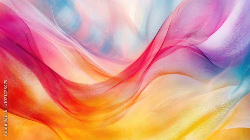 Poster Abstract artistic background featuring a colorful dynamic curve showcasing beauty and elegance with a chaotic yet harmonious flow resembling a disco inspired energy concept