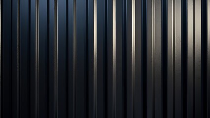 Obraz premium Black corrugated metal texture. Wall wooden vertical panels. Dark steel roof sheet. Wood siding for construction.