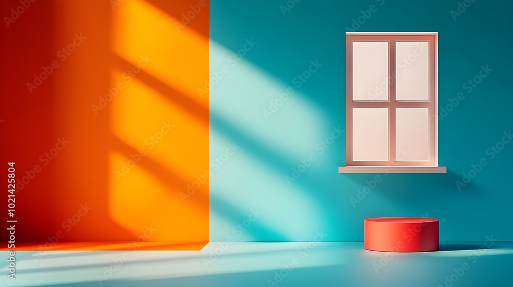 Poster captivating 3d photography studio with a kaleidoscopic background modern minimalist set design open 