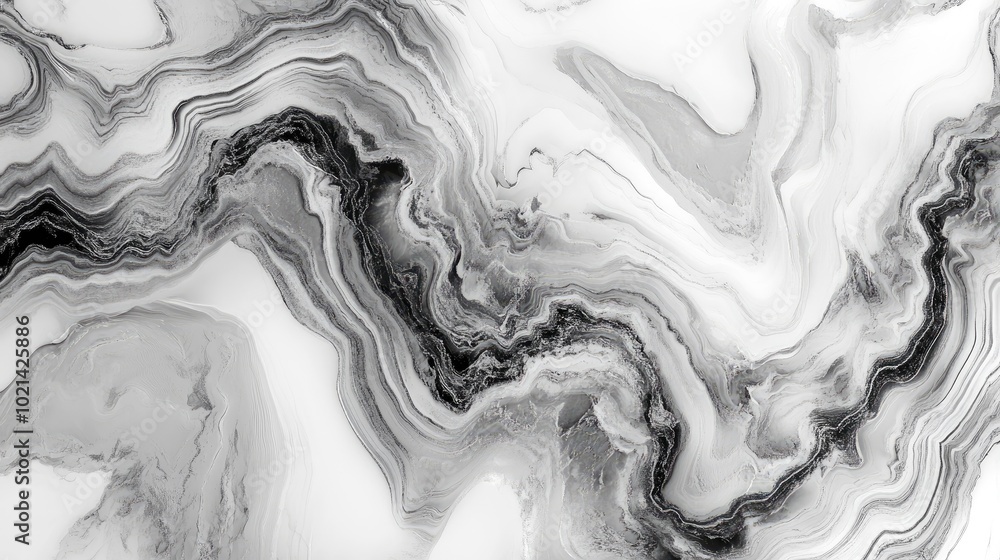 Aufkleber abstract marble texture featuring a fantasy fractal design in black and white hues digital artwork c