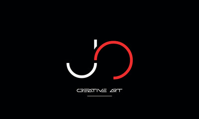 JO, OJ, J, O abstract letters logo monogram