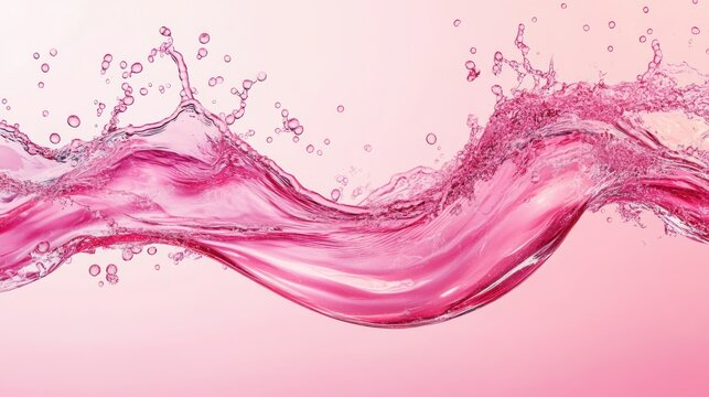 Abstract Pink Wave on Pastel Background