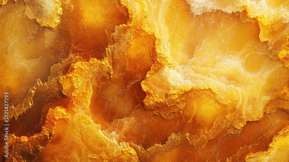 Poster Abstract marble texture featuring a fractal background in shades of orange Digital art with a fantasy theme created through 3D rendering techniques
