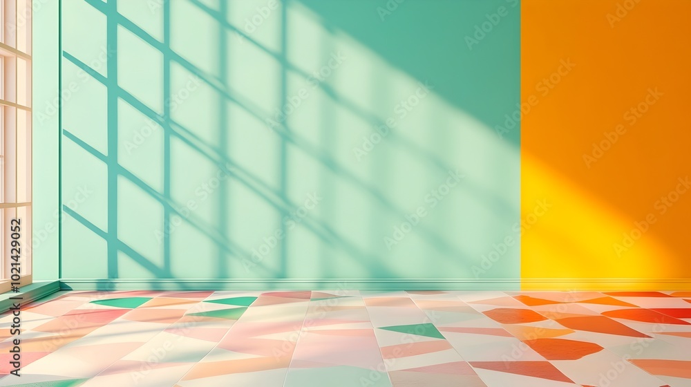 Poster elegant 3d product mockup display presented in a modern minimalist studio setting with a mint green 
