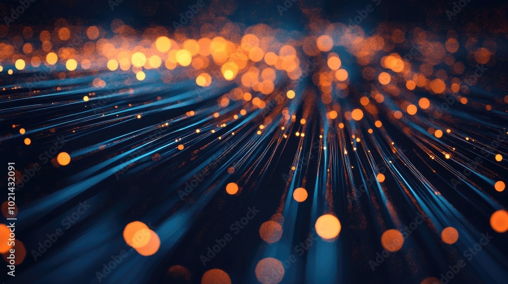 Aufkleber Abstract Technology Background Featuring Numerous Glowing Lines And Fiber Optic Data Beams Extending Into The Distance Symbolizing Connectivity Communication And Innovation