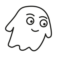 Happy halloween.Ghost character.Kawaii ghosts.Isolated on white background.Doodle sketch icon. Vector illustration.