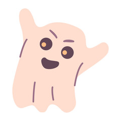 Cute ghosts.Halloween ghost characters.Vector illustration.Isolated on white background.Flying phantoms.Cartoon spooky characters spirit.